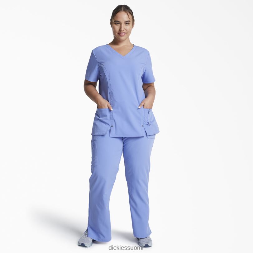 Dickies naiset xtreme stretch v-kaula-aukkoinen kuorintatoppi katon sininen (cbl) vaatteet Z844X2462