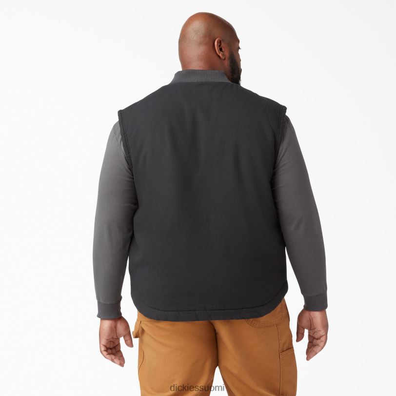 Dickies miehet korkea nukka fleecevuorattu ankkaliivi huuhdeltu musta (rbk) vaatteet Z844X1063