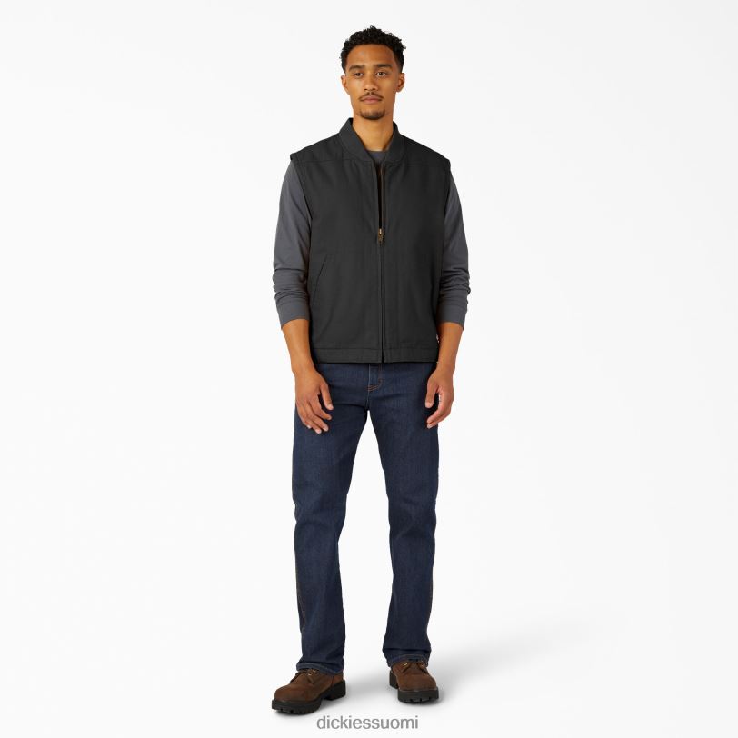 Dickies miehet korkea nukka fleecevuorattu ankkaliivi huuhdeltu musta (rbk) vaatteet Z844X1063