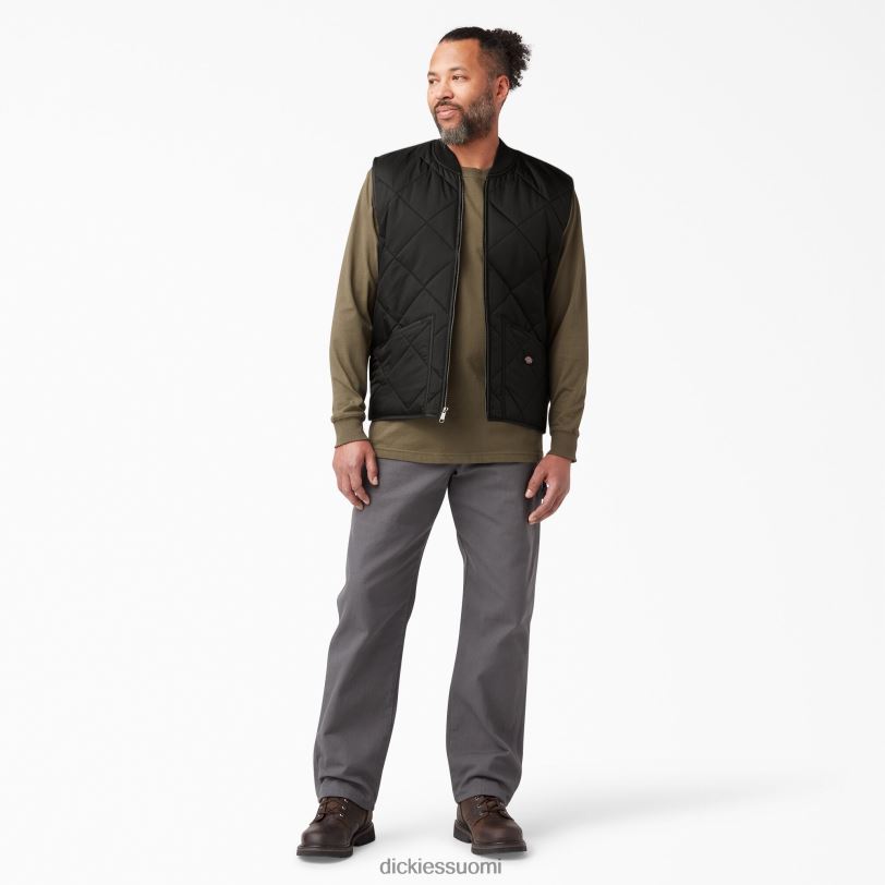 Dickies miehet timanttitikattu liivi musta (bk) vaatteet Z844X1022