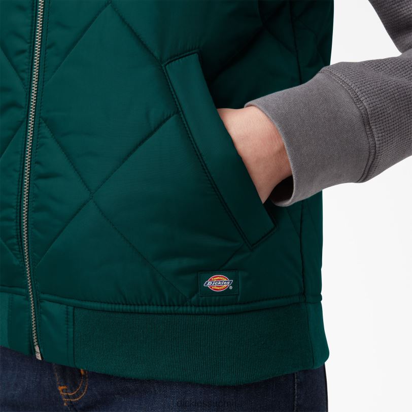 Dickies naiset tikattu liivi metsänvihreä (ft) vaatteet Z844X2297