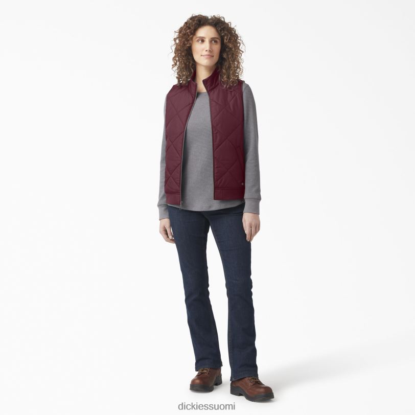 Dickies naiset tikattu liivi viininpunainen (tekijä) vaatteet Z844X2296