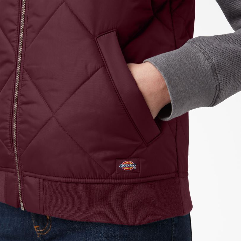 Dickies naiset tikattu liivi viininpunainen (tekijä) vaatteet Z844X2296