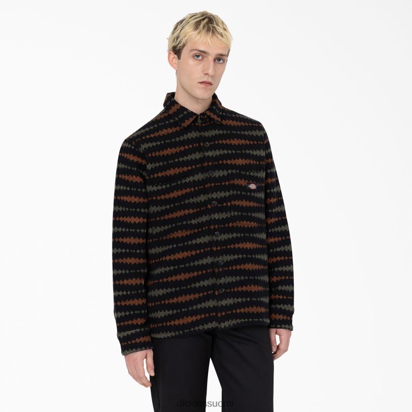 Dickies miehet Falkvillen pitkähihainen paita musta/sotilasvihreä (bmn) vaatteet Z844X939