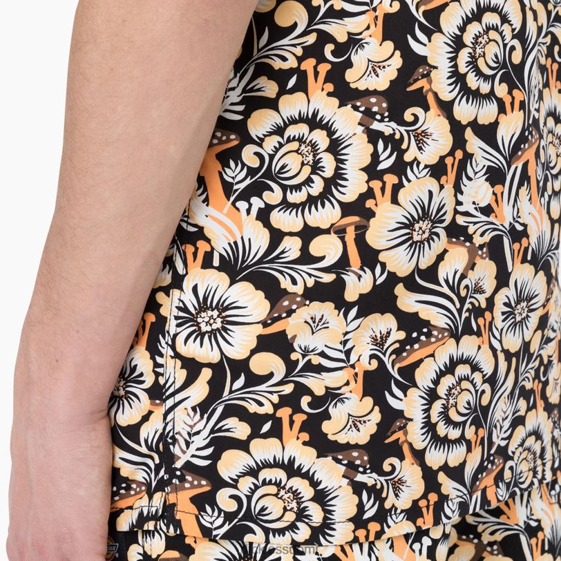 Dickies miehet Roseburg lyhythihainen paita ruskea kukkaprintti (bg2) vaatteet Z844X587