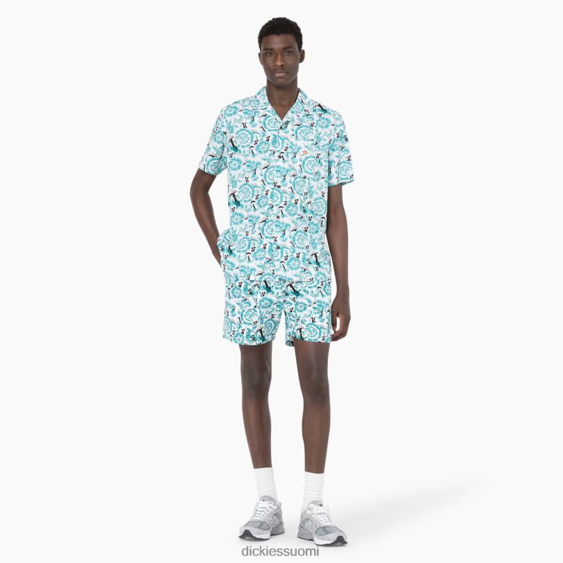 Dickies miehet Roseburg lyhythihainen paita sininen kukkaprintti (gg2) vaatteet Z844X588