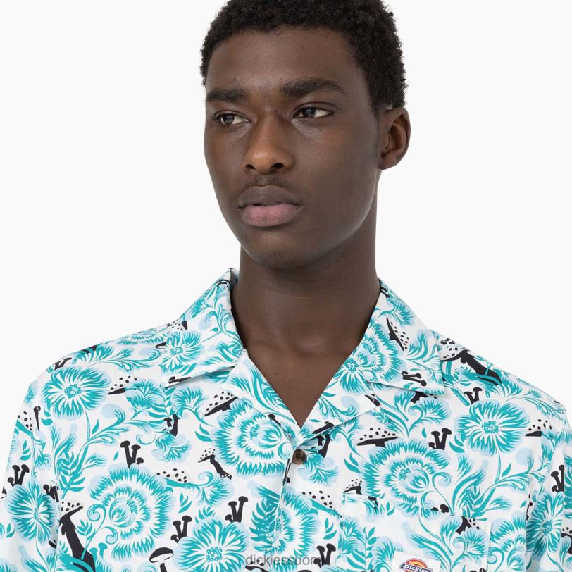 Dickies miehet Roseburg lyhythihainen paita sininen kukkaprintti (gg2) vaatteet Z844X588