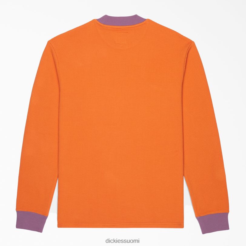 Dickies miehet aivokuollut kirjailtu vohvelileulepusero poltettu appelsiini (to1) vaatteet Z844X731