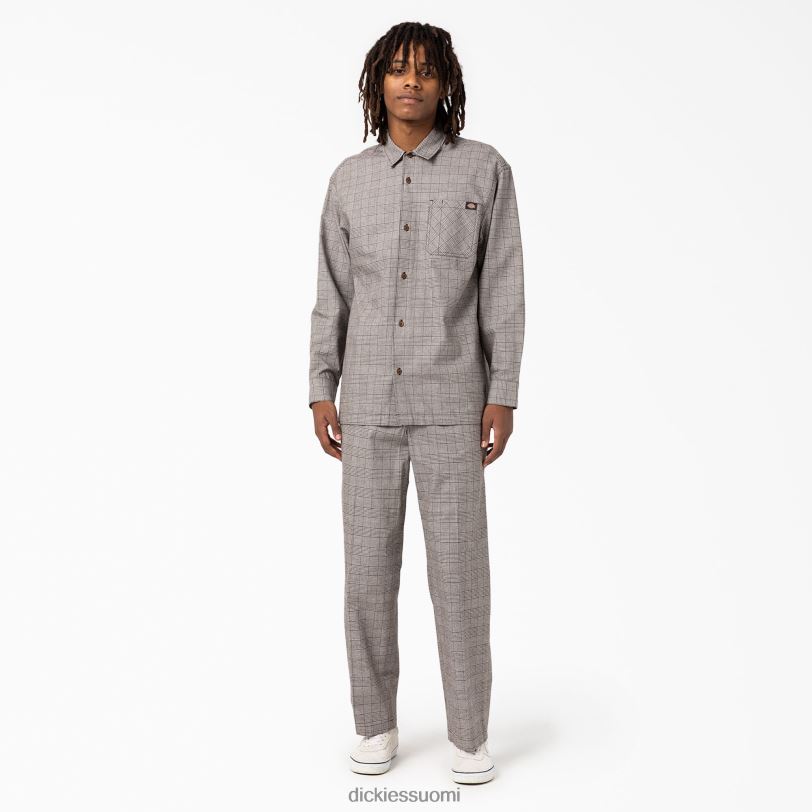 Dickies miehet bakerhill pitkähihainen paita ruskea ruudullinen (bp3) vaatteet Z844X941