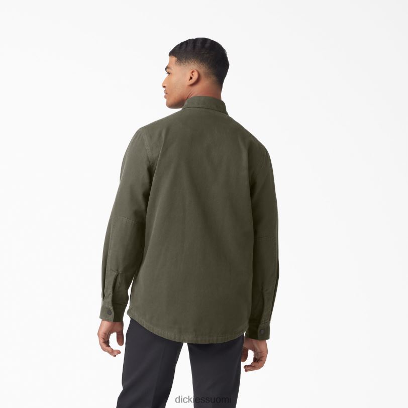 Dickies miehet pitkähihainen flanellivuorattu ankkapaita sotilaallinen vihreä (ml) vaatteet Z844X865