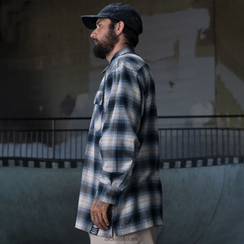 Dickies miehet ronnie sandoval harjattu flanellipaita sininen ombre-ruudullinen (ol2) vaatteet Z844X730