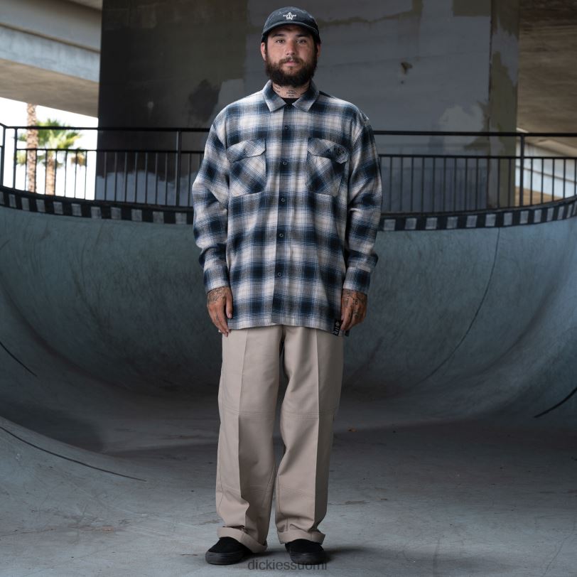 Dickies miehet ronnie sandoval harjattu flanellipaita sininen ombre-ruudullinen (ol2) vaatteet Z844X730