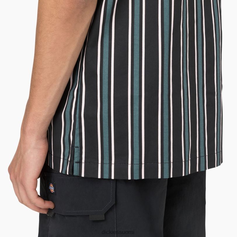 Dickies miehet rullalautailua viilentävä rento istuvuuspaita lincolnin vihreä/musta raita (nbs) vaatteet Z844X825