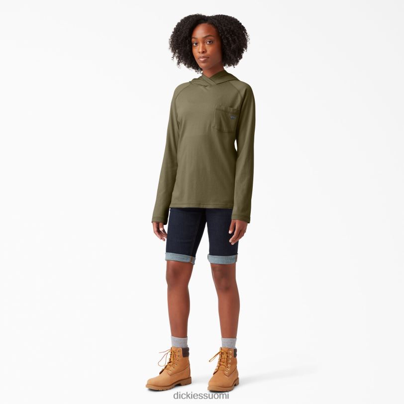Dickies naiset viilentävä aurinkopaita sotilaallinen vihreä kanerva (mld) vaatteet Z844X1666