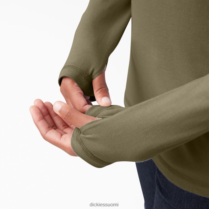 Dickies naiset viilentävä aurinkopaita sotilaallinen vihreä kanerva (mld) vaatteet Z844X1666