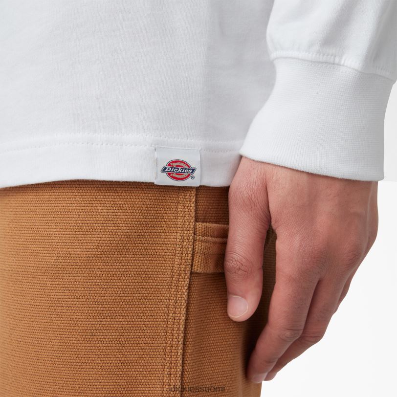Dickies miehet kolmivärinen logograafinen pitkähihainen t-paita valkoinen (wh) vaatteet Z844X830