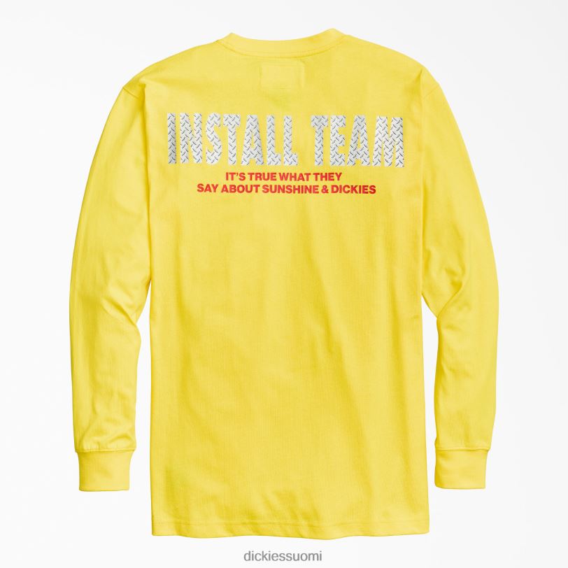 Dickies miehet new york sunshine on totta, mitä sanotaan pitkähihainen t-paita keltainen (dn1) vaatteet Z844X928