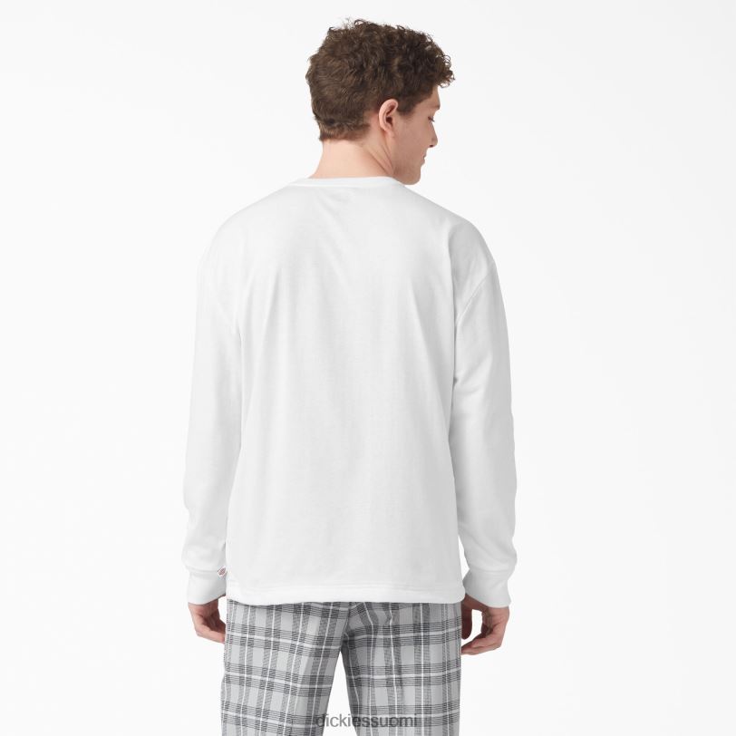 Dickies miehet pitkähihainen henley t-paita valkoinen (wh) vaatteet Z844X810