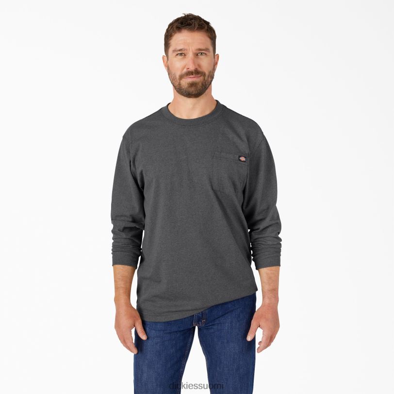 Dickies miehet pitkähihainen kanermainen raskaan sarjan t-paita hiilenharmaa kanerva (cgh) vaatteet Z844X717
