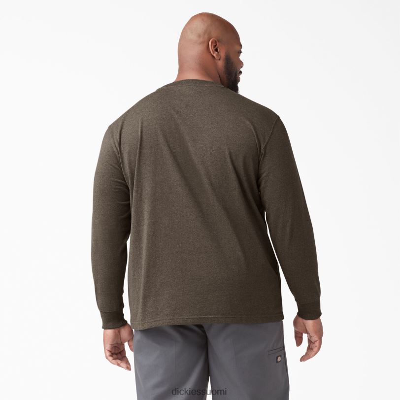 Dickies miehet pitkähihainen kanermainen raskaan sarjan t-paita suklaa kanerva (cth) vaatteet Z844X718