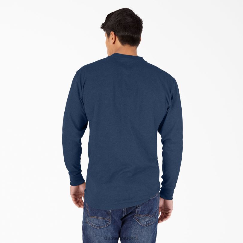 Dickies miehet pitkähihainen kanermainen raskaansarjan henley t-paita tumma laivastonsininen kanerva (dnh) vaatteet Z844X775