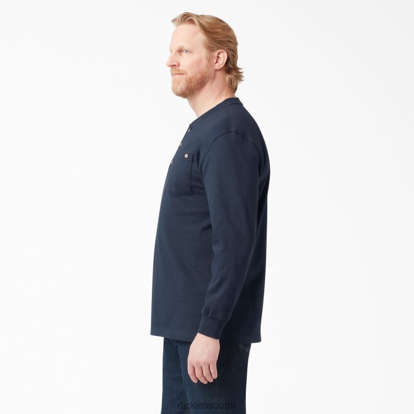Dickies miehet pitkähihainen raskaan sarjan henley t-paita tumma laivasto (dn) vaatteet Z844X695