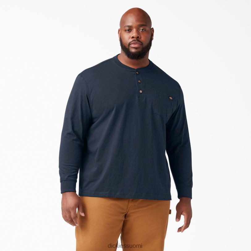 Dickies miehet pitkähihainen raskaan sarjan henley t-paita tumma laivasto (dn) vaatteet Z844X695