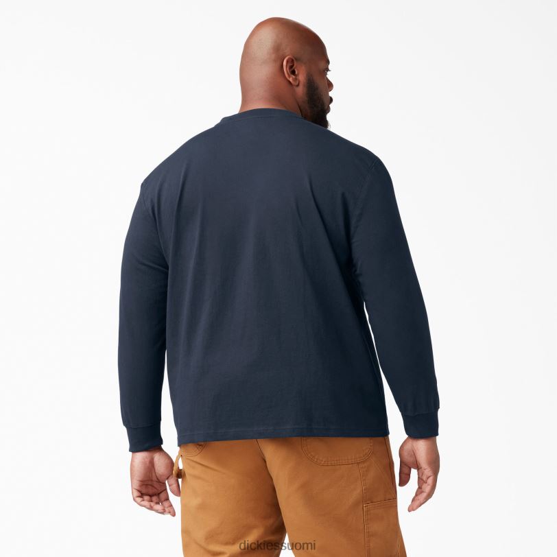 Dickies miehet pitkähihainen raskaan sarjan henley t-paita tumma laivasto (dn) vaatteet Z844X695