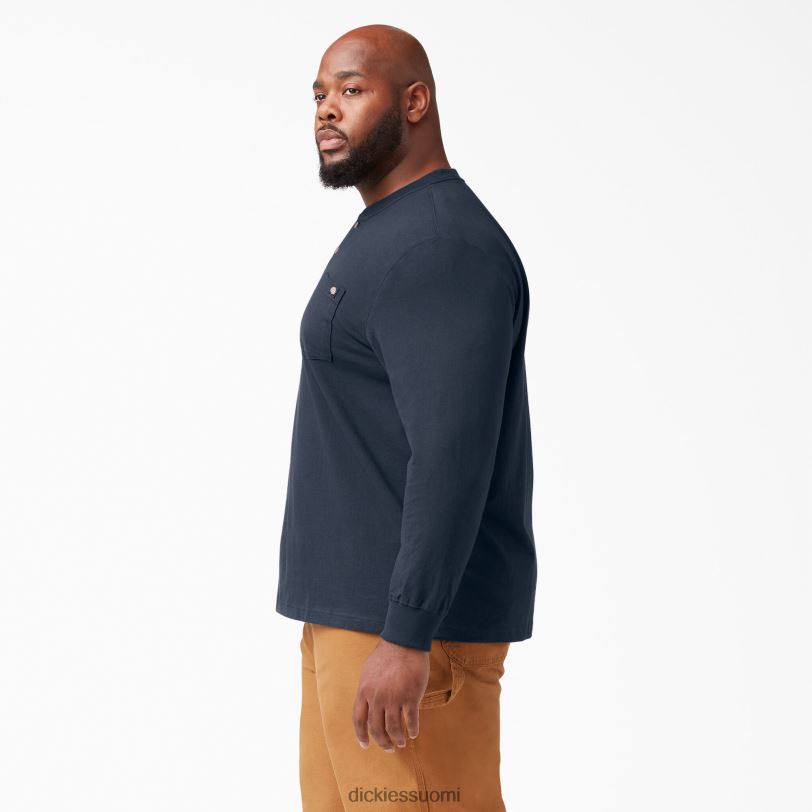 Dickies miehet pitkähihainen raskaan sarjan henley t-paita tumma laivasto (dn) vaatteet Z844X695