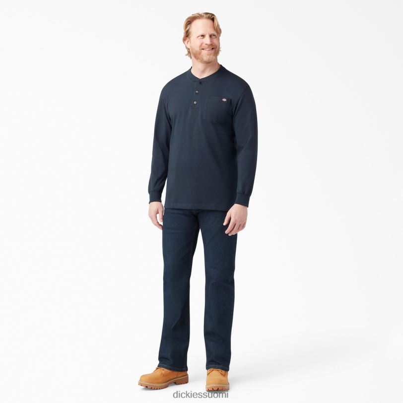 Dickies miehet pitkähihainen raskaan sarjan henley t-paita tumma laivasto (dn) vaatteet Z844X695