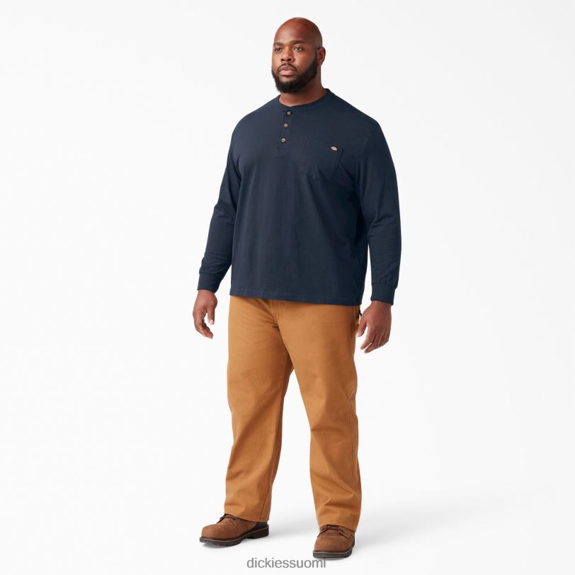 Dickies miehet pitkähihainen raskaan sarjan henley t-paita tumma laivasto (dn) vaatteet Z844X695