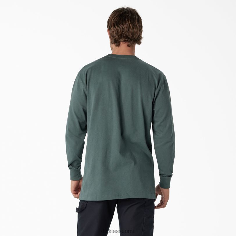 Dickies miehet pitkähihainen raskas logo-t-paita lincoln green (ln) vaatteet Z844X871