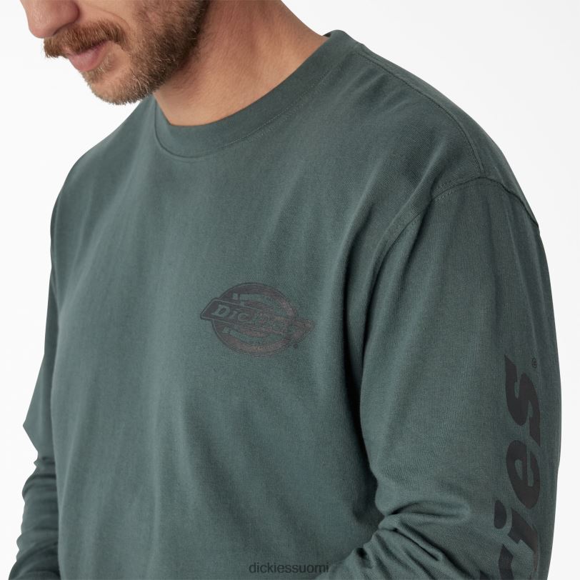 Dickies miehet pitkähihainen raskas logo-t-paita lincoln green (ln) vaatteet Z844X871