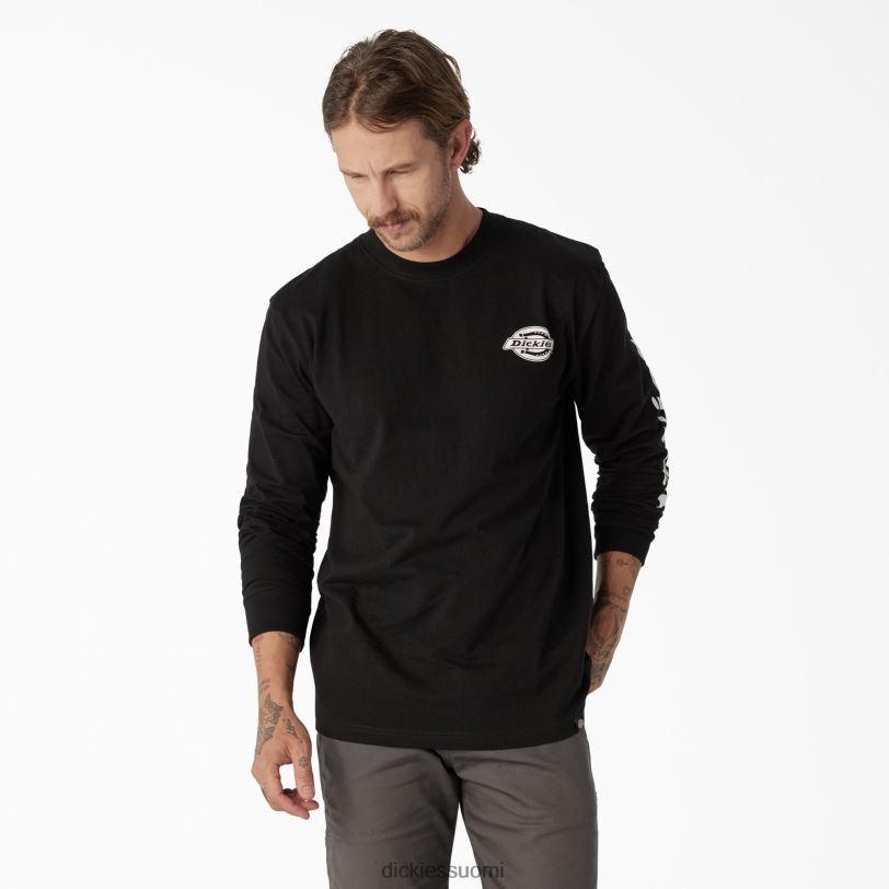 Dickies miehet pitkähihainen raskas logo-t-paita musta (kbk) vaatteet Z844X870