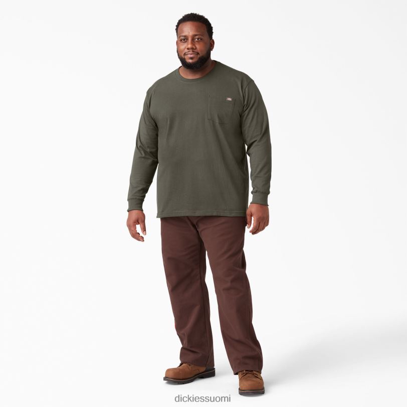 Dickies miehet pitkähihainen raskas t-paita sammaleenvihreä (ms) vaatteet Z844X611