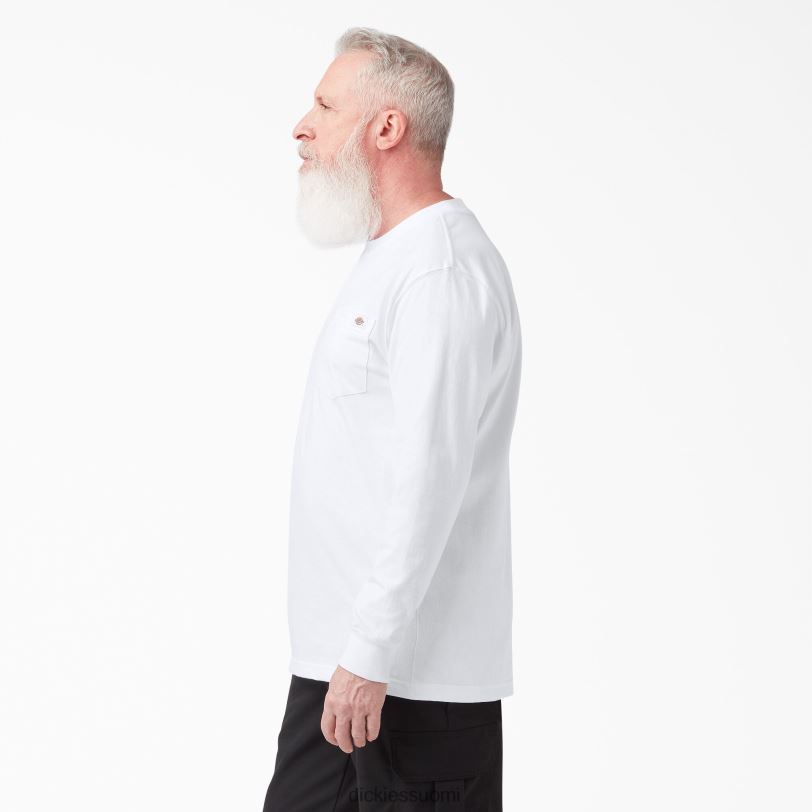 Dickies miehet pitkähihainen raskas t-paita valkoinen (wh) vaatteet Z844X613