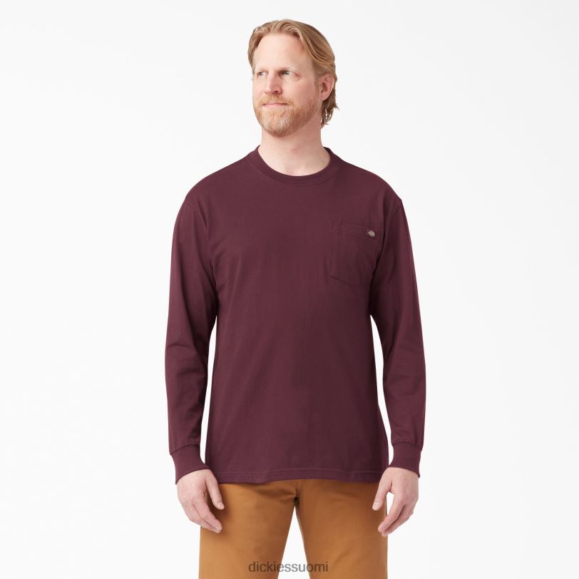 Dickies miehet pitkähihainen raskas t-paita viininpunainen (tekijä) vaatteet Z844X602