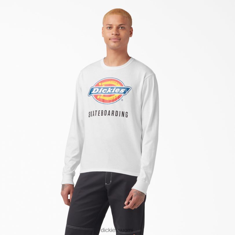 Dickies miehet rullalautailulogograafinen pitkähihainen t-paita valkoinen (wh) vaatteet Z844X885