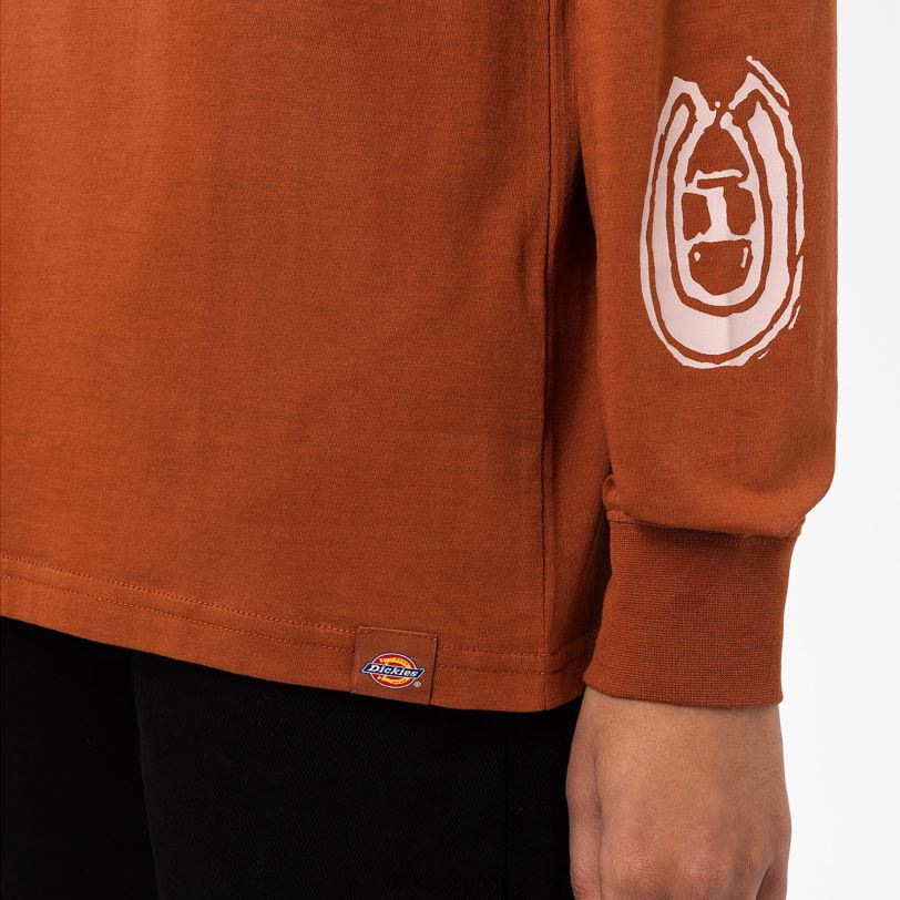 Dickies naiset Falkvillen pitkähihainen t-paita ruskea piparkakku (eli) vaatteet Z844X2163