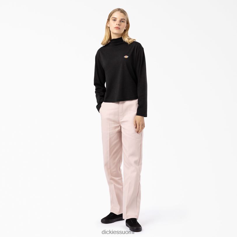 Dickies naiset Mapleton pitkähihainen t-paita korkealla pääntiellä musta (kbk) vaatteet Z844X1985