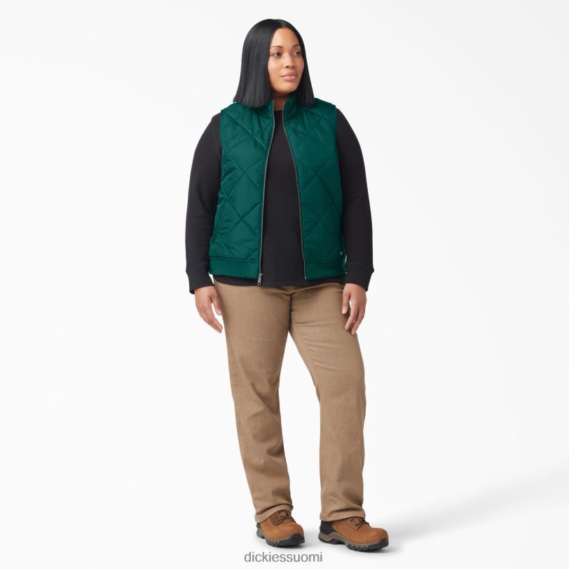 Dickies naiset plus tikattu liivi metsänvihreä (ft) vaatteet Z844X2326