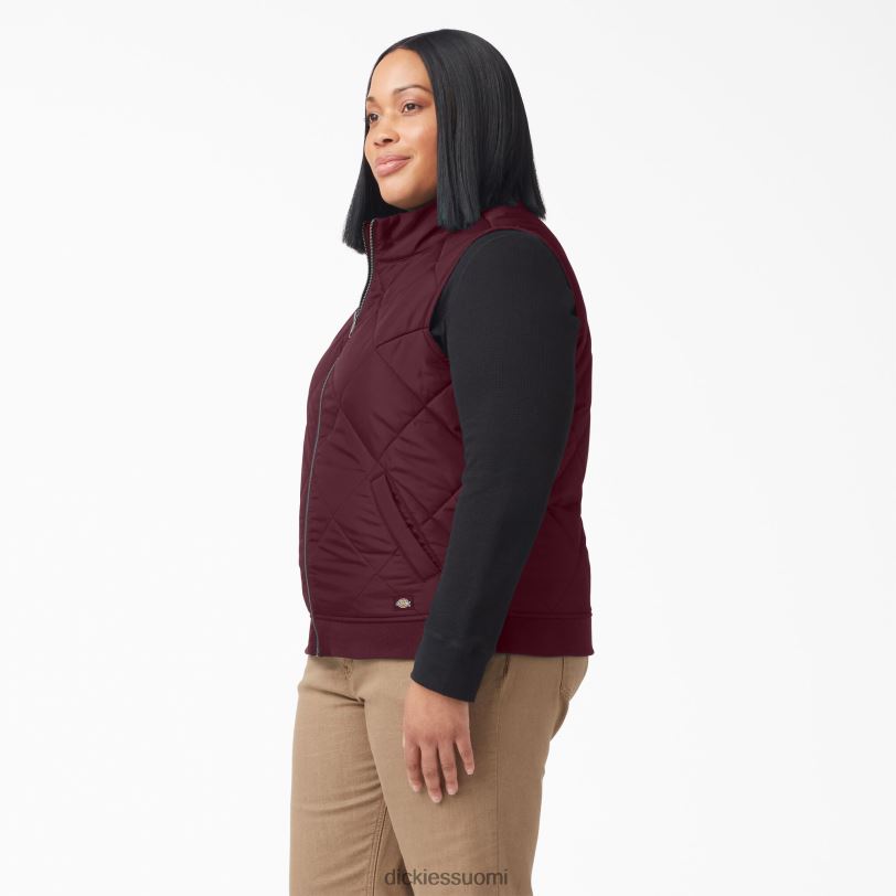 Dickies naiset plus tikattu liivi viininpunainen (tekijä) vaatteet Z844X2325