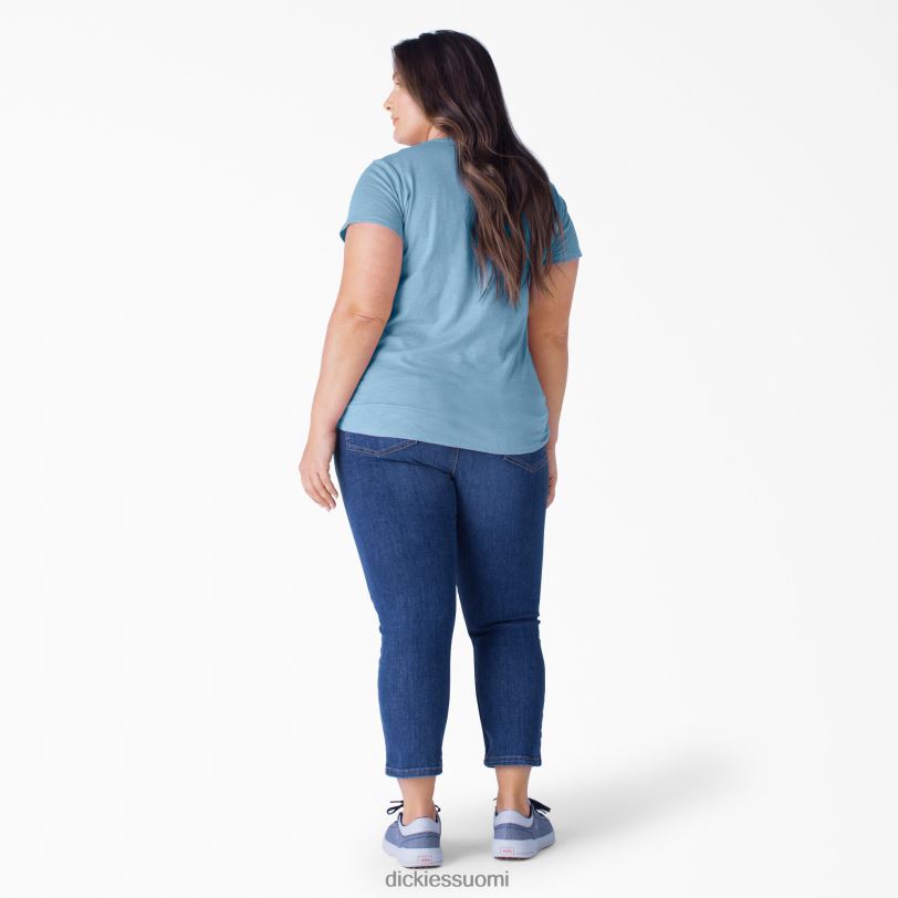 Dickies naiset plus lyhythihainen v-kaula-aukkoinen t-paita pölysininen (dl) vaatteet Z844X2035