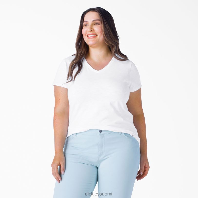 Dickies naiset plus lyhythihainen v-kaula-aukkoinen t-paita valkoinen (wh) vaatteet Z844X2042