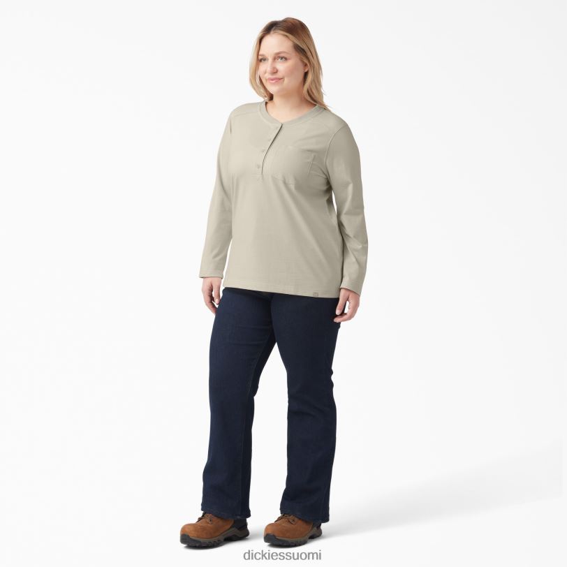 Dickies naiset plus raskaansarjan henley kaurapuuro (ot9) vaatteet Z844X2155