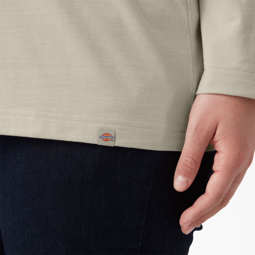 Dickies naiset plus raskaansarjan henley kaurapuuro (ot9) vaatteet Z844X2155