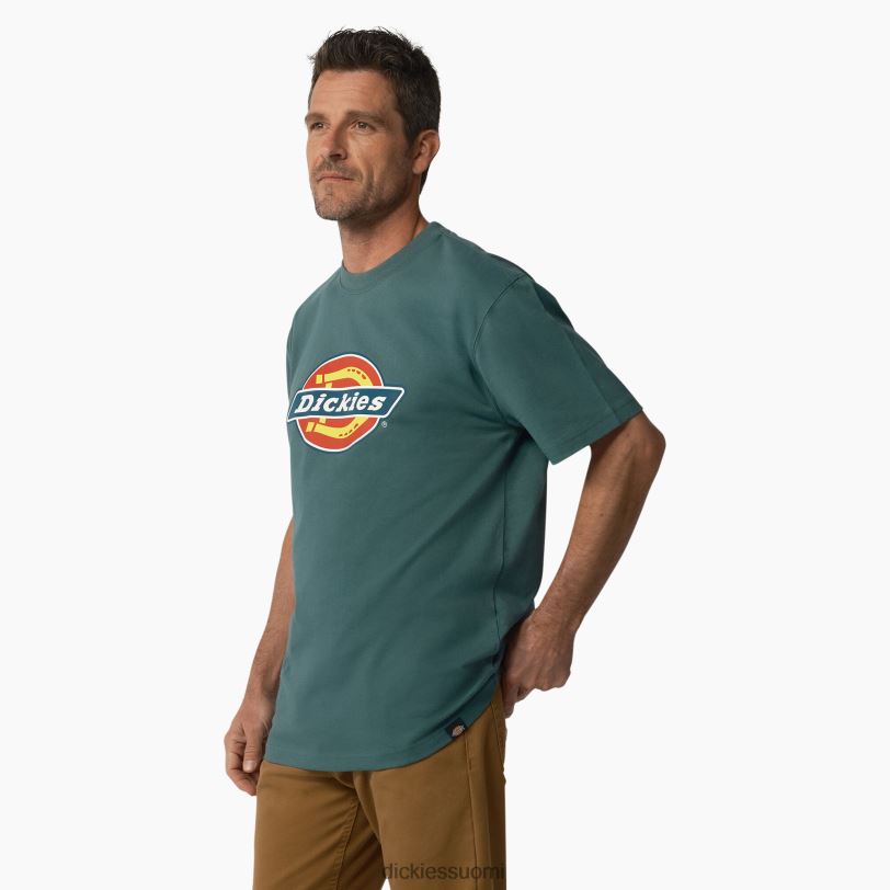 Dickies miehet lyhythihainen kolmivärinen logograafinen t-paita lincoln green (ln) vaatteet Z844X713