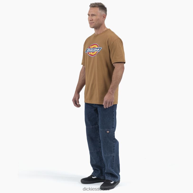 Dickies miehet lyhythihainen kolmivärinen logograafinen t-paita ruskea ankka (bd) vaatteet Z844X707