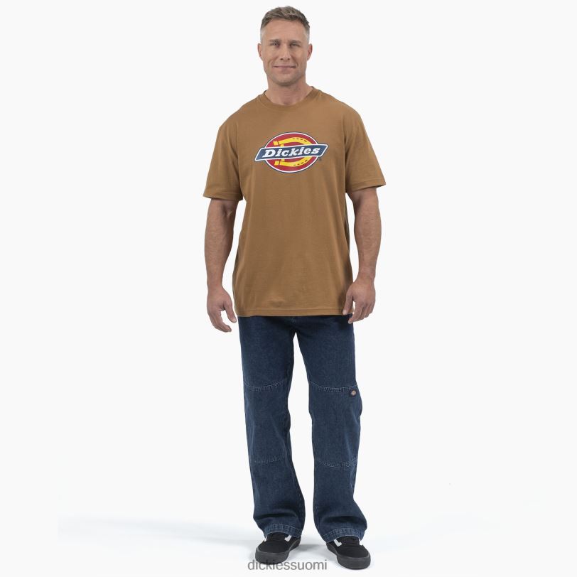 Dickies miehet lyhythihainen kolmivärinen logograafinen t-paita ruskea ankka (bd) vaatteet Z844X707