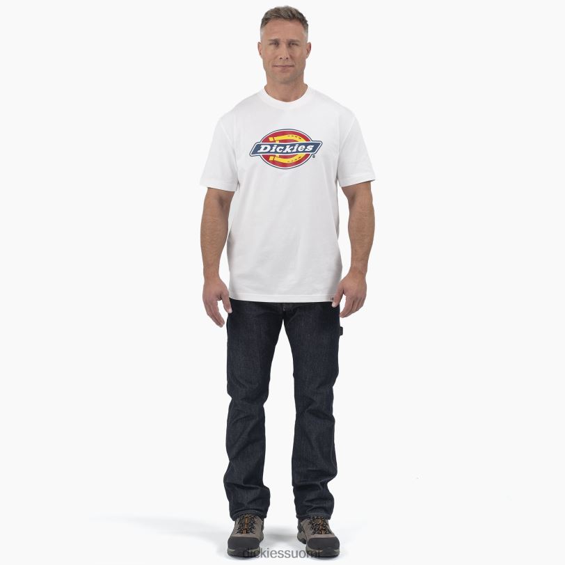 Dickies miehet lyhythihainen kolmivärinen logograafinen t-paita valkoinen (wh) vaatteet Z844X714